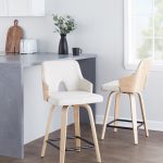 Stella 24 Cream Fabric Contemporary Swivel Counter Stools (Set of 2) 12 Stella 24 Cream Fabric Contemporary Swivel Counter Stools (Set of 2)