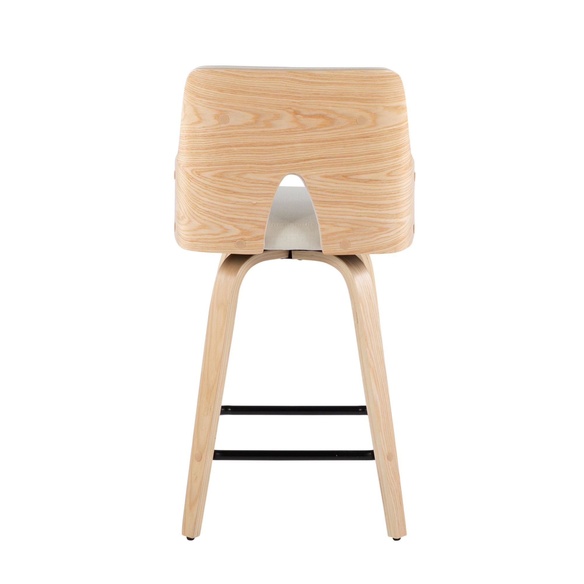 Stella 24 Cream Fabric Contemporary Swivel Counter Stools (Set of 2) 7 Stella 24 Cream Fabric Contemporary Swivel Counter Stools (Set of 2) - Image 7