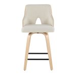 Stella 24 Cream Fabric Contemporary Swivel Counter Stools (Set of 2) 19 Stella 24 Cream Fabric Contemporary Swivel Counter Stools (Set of 2)