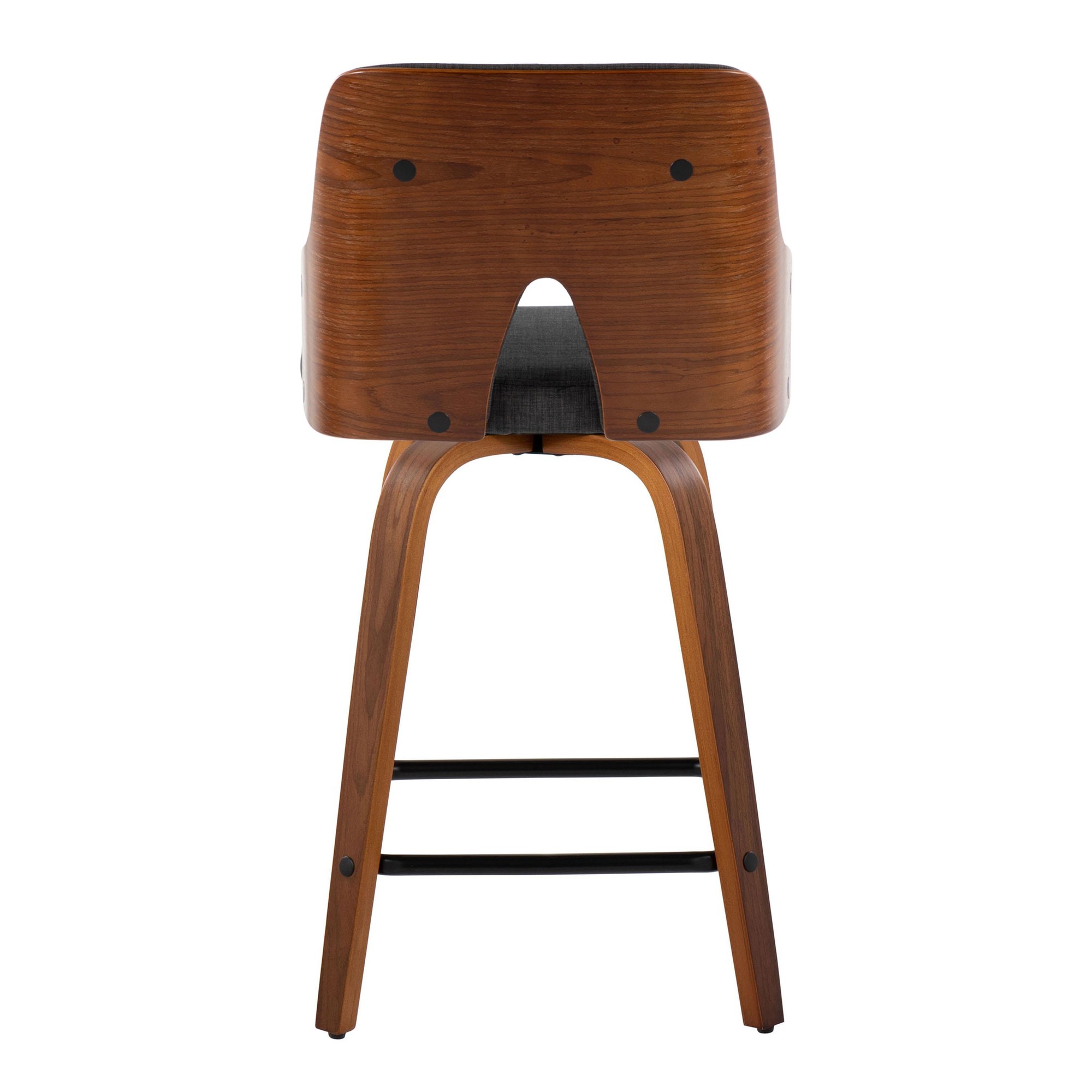 Stella 24 Mid-Century Modern Walnut Swivel Counter Stool (Set of 2) 7 Stella 24 Mid-Century Modern Walnut Swivel Counter Stool (Set of 2) - Image 7