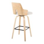 Stella 30 Cream Fabric Natural Wood Contemporary Barstools (Set of 2) 15 Stella 30 Cream Fabric Natural Wood Contemporary Barstools (Set of 2)