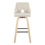 Stella 30 Cream Fabric Natural Wood Contemporary Barstools (Set of 2) 17 Stella 30 Cream Fabric Natural Wood Contemporary Barstools (Set of 2)