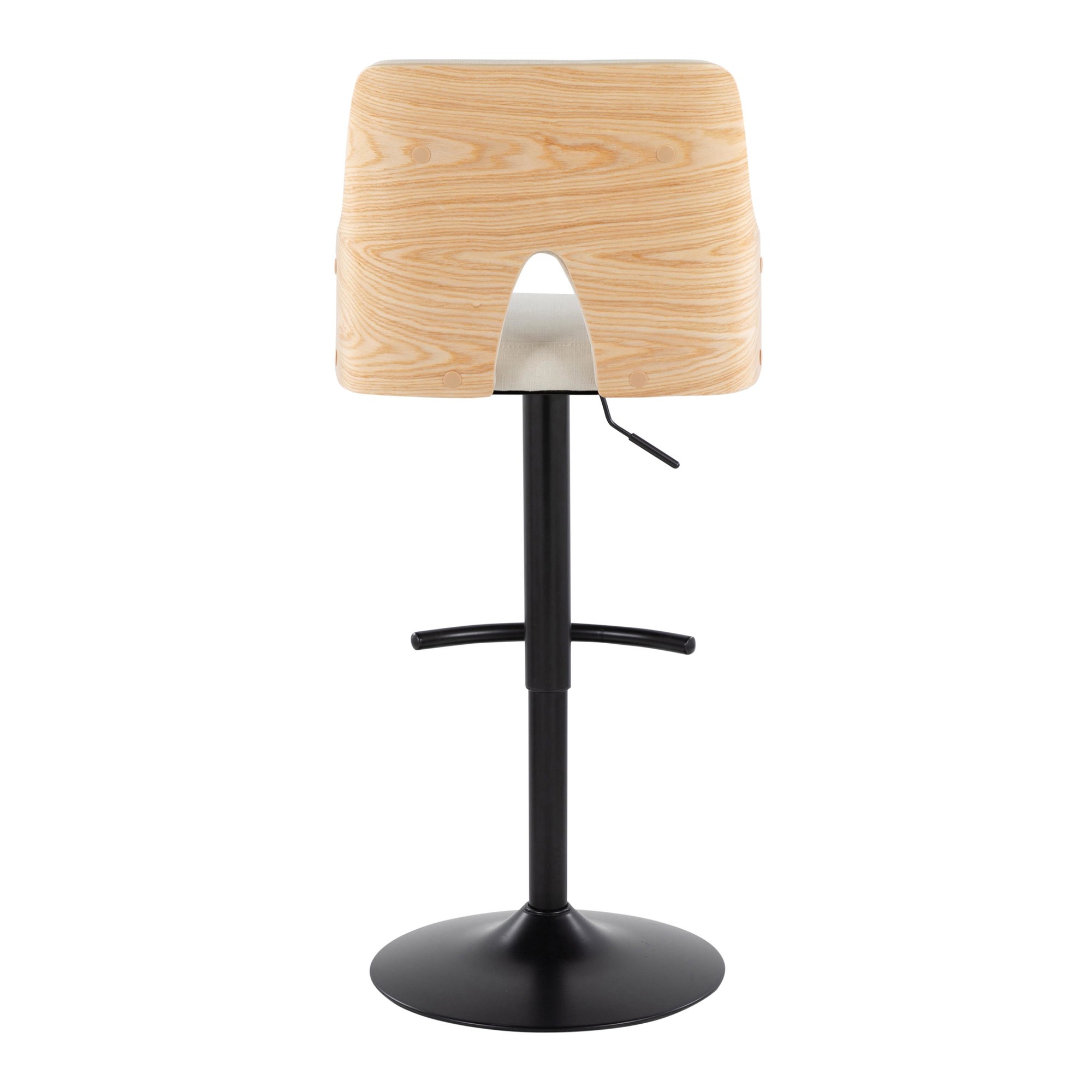 Stella Black Metal Cream Fabric Contemporary Swivel Barstools (Set of 2) 7 Stella Black Metal Cream Fabric Contemporary Swivel Barstools (Set of 2) - Image 7