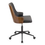Stella Mid-Century Modern Walnut and Black Office Chair 14 Stella Mid-Century Modern Walnut and Black Office Chair