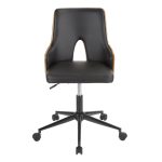 Stella Mid-Century Modern Walnut and Black Office Chair 17 Stella Mid-Century Modern Walnut and Black Office Chair