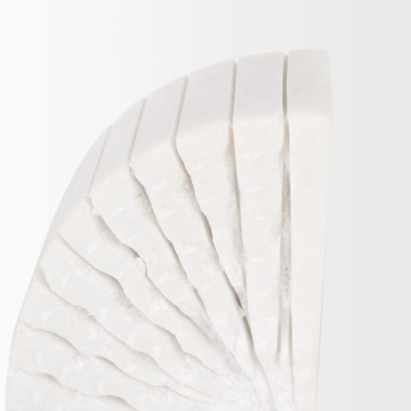 Stept White Marble Bookends wrough carving set of 2 6