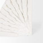 Stept White Marble Bookends w/rough carving (set of 2)