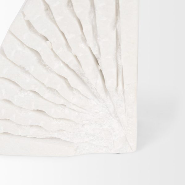 Stept White Marble Bookends wrough carving set of 2 7