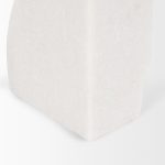 Stept White Marble Bookends w/rough carving (set of 2)