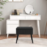 Velvet Storage Ottoman with Hinged Lid and Solid Wood Legs 22 Velvet Storage Ottoman with Hinged Lid and Solid Wood Legs