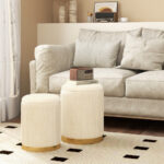 Stackable Velvet Linen Storage Ottomans with Gold Trim (Set of 2) 15 Stackable Velvet Linen Storage Ottomans with Gold Trim (Set of 2)