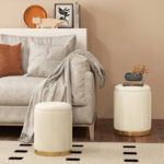 Stackable Velvet Linen Storage Ottomans with Gold Trim (Set of 2) 16 Stackable Velvet Linen Storage Ottomans with Gold Trim (Set of 2)