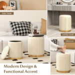Stackable Velvet Linen Storage Ottomans with Gold Trim (Set of 2) 21 Stackable Velvet Linen Storage Ottomans with Gold Trim (Set of 2)