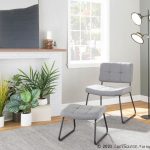 Stout Grey Fabric Contemporary Lounge Chair and Ottoman Set 3 Stout Grey Fabric Contemporary Lounge Chair and Ottoman Set