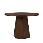 Stuart Walnut Snowflake Mid-Century Modern Round Dining Table 6 Stuart Walnut Snowflake Mid-Century Modern Round Dining Table