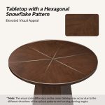 Stuart Walnut Snowflake Mid-Century Modern Round Dining Table 9 Stuart Walnut Snowflake Mid-Century Modern Round Dining Table
