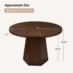 Stuart Walnut Snowflake Mid-Century Modern Round Dining Table 10 Stuart Walnut Snowflake Mid-Century Modern Round Dining Table