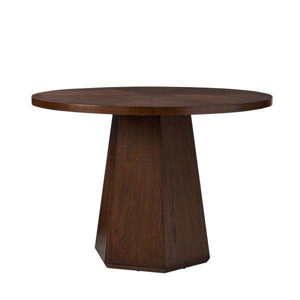 Stuart Walnut Snowflake Mid Century Modern Round Dining Table