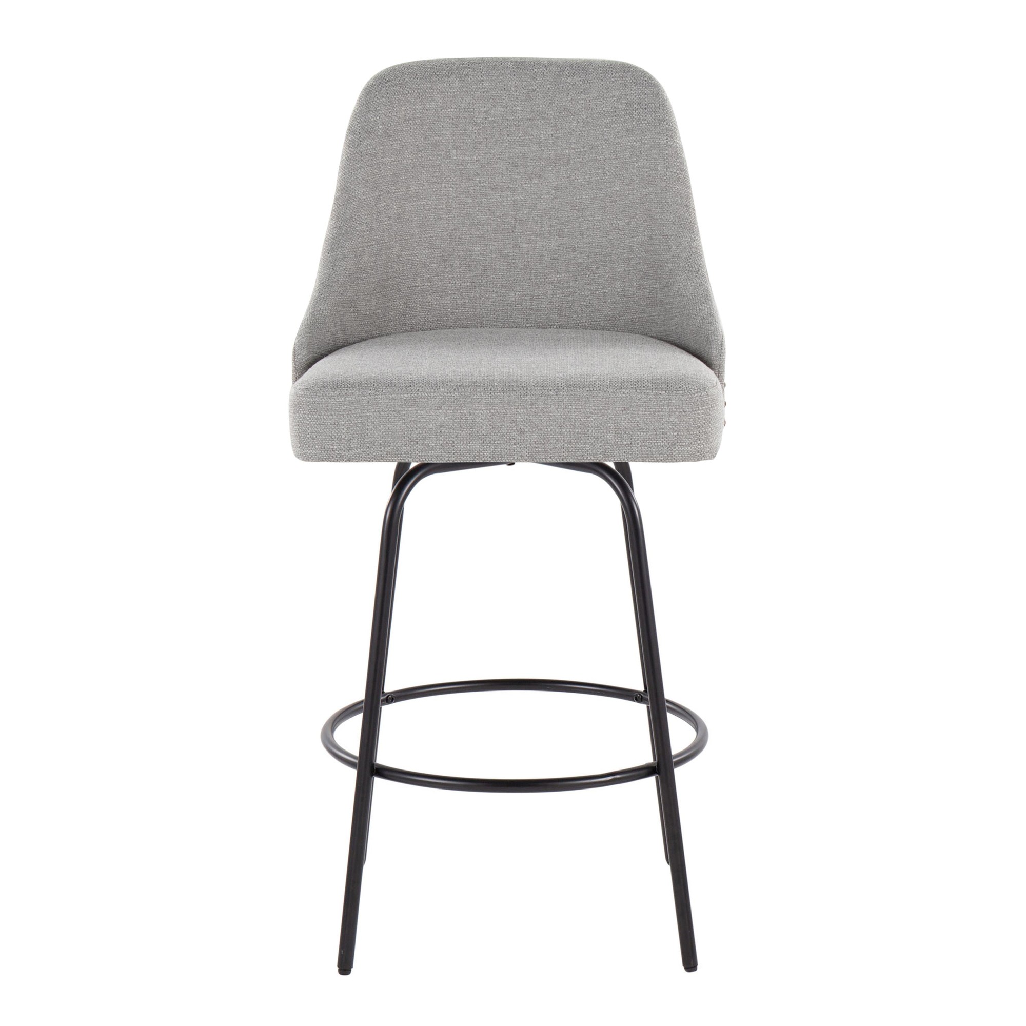 Studded Marcel 27-Inch Light Grey Contemporary Swivel Stools (Set of 2) 8 Studded Marcel 27-Inch Light Grey Contemporary Swivel Stools (Set of 2) - Image 8