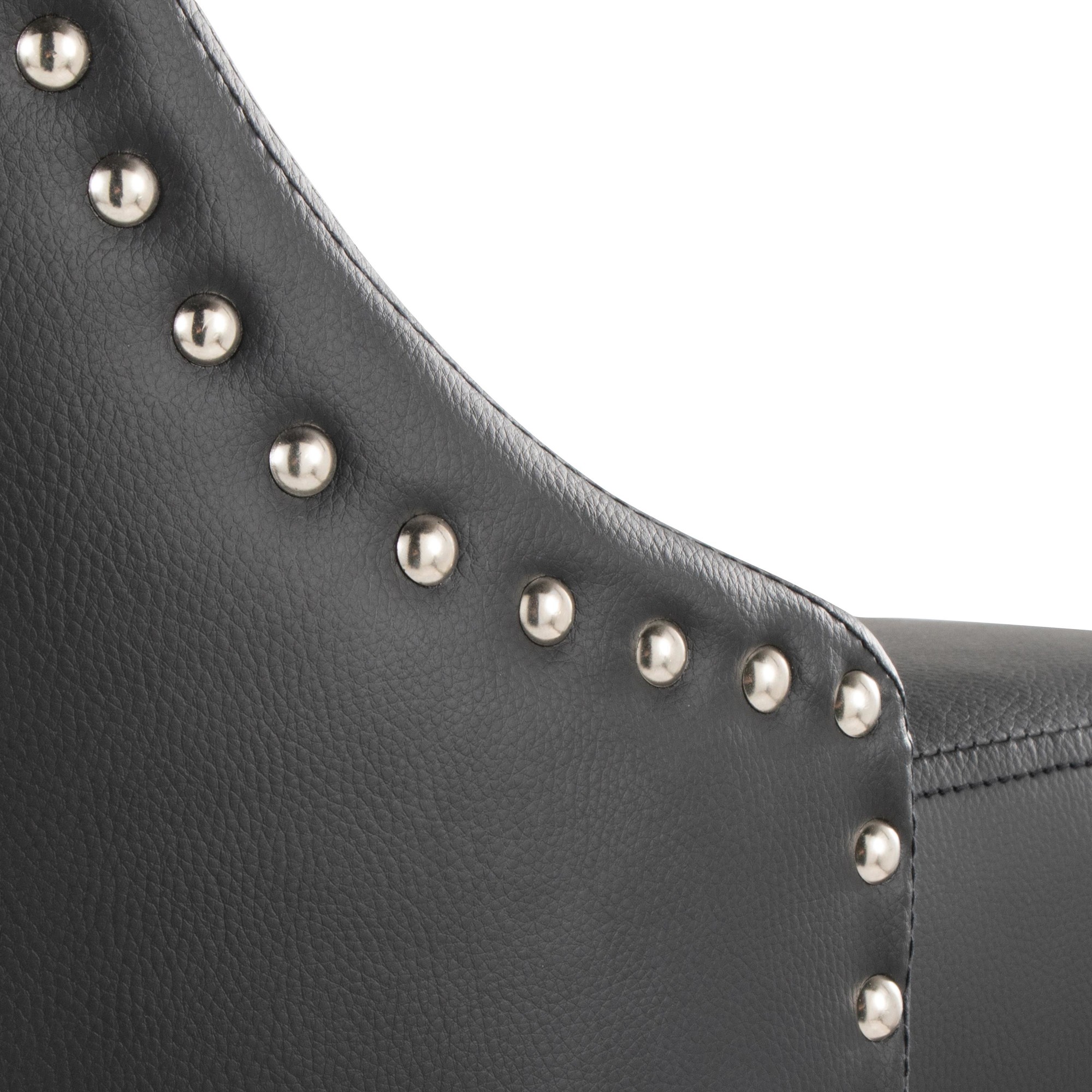 Studded Marcel 27-Inch Walnut and Black Swivel Counter Stools (Set of 2) 9 Studded Marcel 27-Inch Walnut and Black Swivel Counter Stools (Set of 2) - Image 9