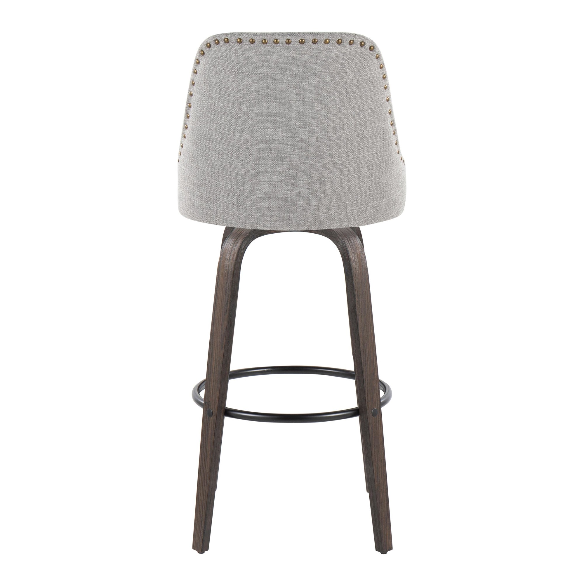 Studded Marcel 30-Inch Transitional Swivel Barstool Walnut (Set of 2) (Set of 2) 7 Studded Marcel 30-Inch Transitional Swivel Barstool Walnut (Set of 2) (Set of 2) - Image 7