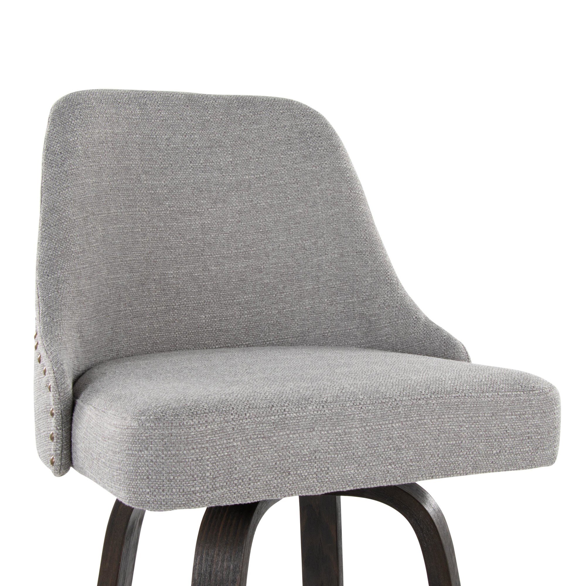 Studded Marcel 30-Inch Transitional Swivel Barstool Walnut (Set of 2) (Set of 2) 9 Studded Marcel 30-Inch Transitional Swivel Barstool Walnut (Set of 2) (Set of 2) - Image 9