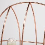 Sutton (19.3"H) Rose-Gold Metal Cylindrical Cage Three Bulb Table Lamp