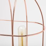 Sutton (19.3"H) Rose-Gold Metal Cylindrical Cage Three Bulb Table Lamp