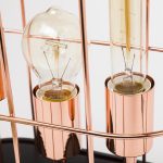 Sutton (19.3"H) Rose-Gold Metal Cylindrical Cage Three Bulb Table Lamp