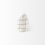 Suzanne 14 x 26 White/Black Square Pattern Decorative Pillow Cover