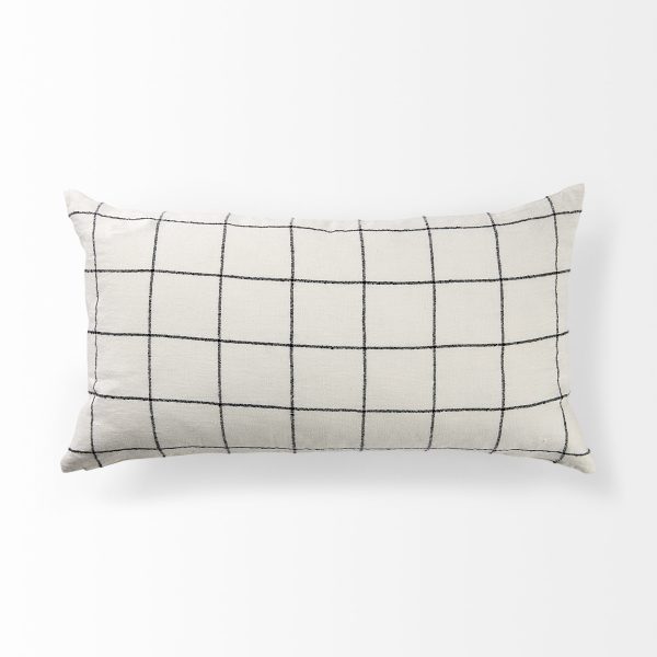 Suzanne 14 x 26 WhiteBlack Square Pattern Decorative Pillow Cover 7