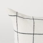 Suzanne 14 x 26 White/Black Square Pattern Decorative Pillow Cover