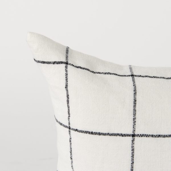 Suzanne 14 x 26 WhiteBlack Square Pattern Decorative Pillow Cover 8