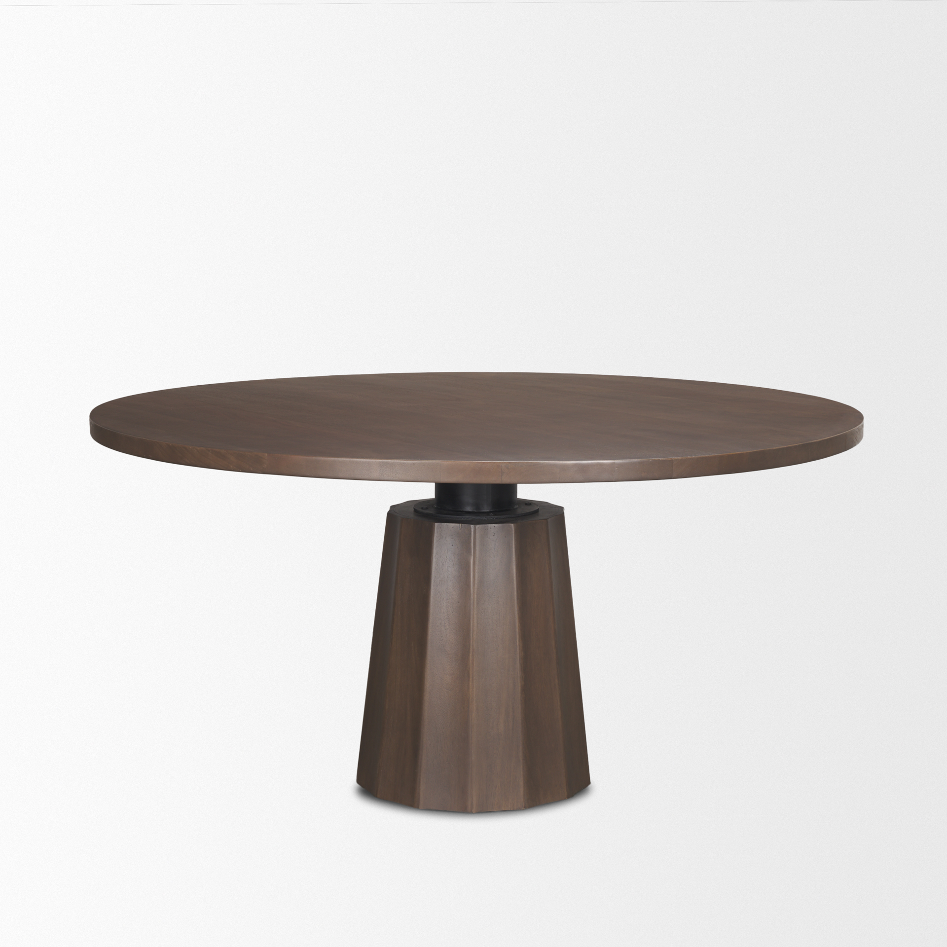 Swanson 60" Dark Brown Wood Round Pedestal Dining Table 4 Swanson 60" Dark Brown Wood Round Pedestal Dining Table - Image 4