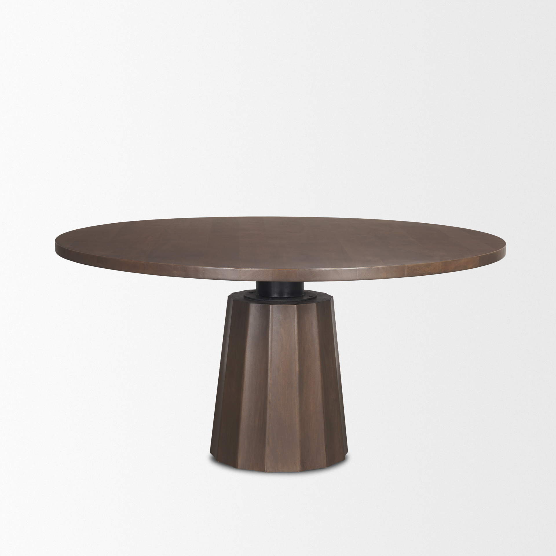 Swanson 60" Dark Brown Wood Round Pedestal Dining Table 5 Swanson 60" Dark Brown Wood Round Pedestal Dining Table - Image 5