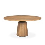 Swanson 60" Light Brown Wood Round Pedestal Dining Table