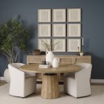 Swanson 60" Light Brown Wood Round Pedestal Dining Table