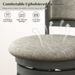 Swivel Upholstered Bar Stools with Backrest and Footrest (Set of 2)