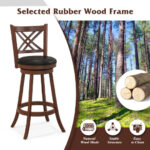 Farmhouse 360° Swivel Barstools with Backrest and Footrest (Set of 2)