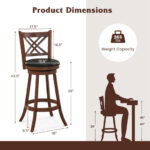 Farmhouse 360° Swivel Barstools with Backrest and Footrest (Set of 2)