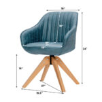 Modern Swivel Accent Chairs with Beech Wood Legs (Set of 2)