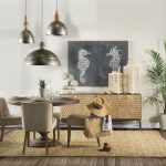 Swordfish 72L x 19W x 30.25H Two-Tone Brown Wood Cabinet Silver Metal Base 4 Cabinet Door Sideboard