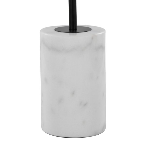 Symbol Contemporary Black Metal and Marble Floor Lamp 11