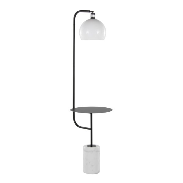 Symbol Contemporary Black Metal and Marble Floor Lamp 2