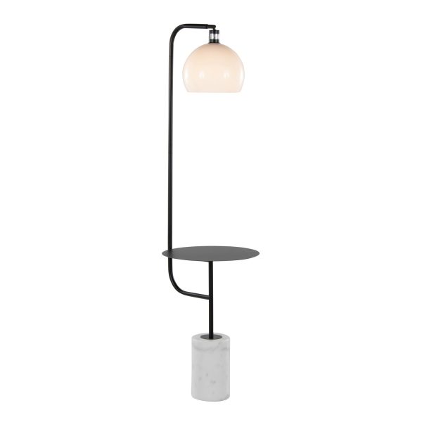 Symbol Contemporary Black Metal and Marble Floor Lamp 3