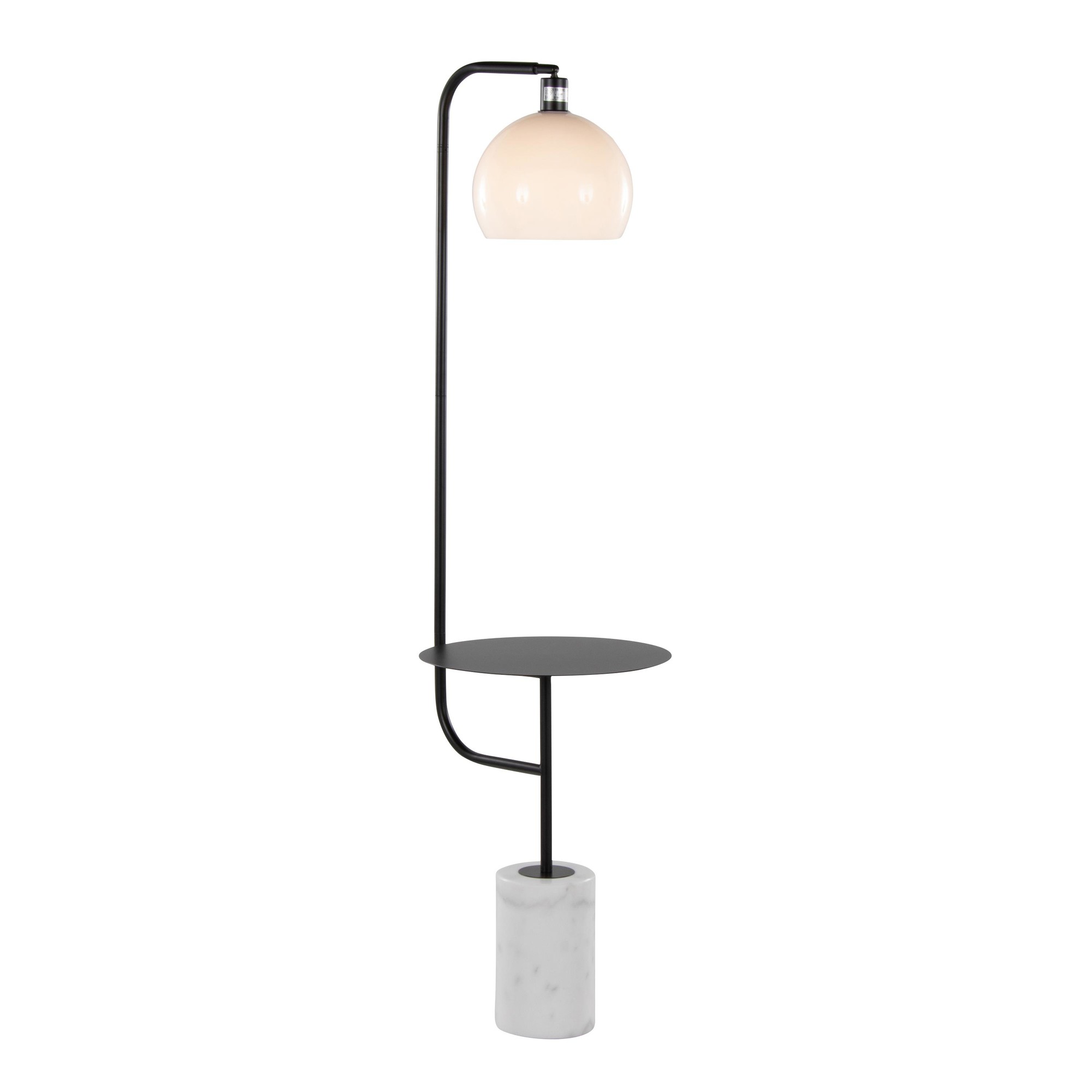 Symbol Contemporary Black Metal and Marble Floor Lamp 4 Symbol Contemporary Black Metal and Marble Floor Lamp - Image 4