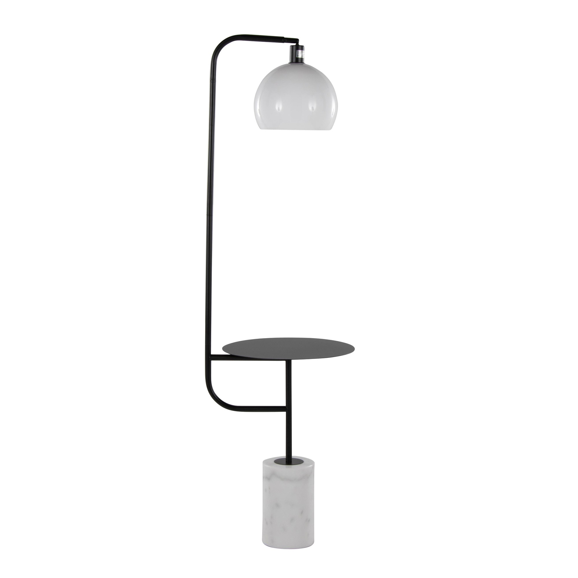 Symbol Contemporary Black Metal and Marble Floor Lamp 5 Symbol Contemporary Black Metal and Marble Floor Lamp - Image 5