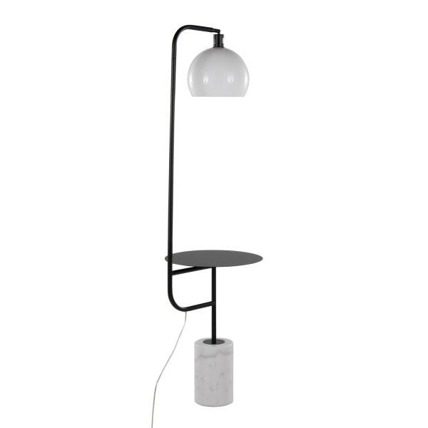 Symbol Contemporary Black Metal and Marble Floor Lamp 5