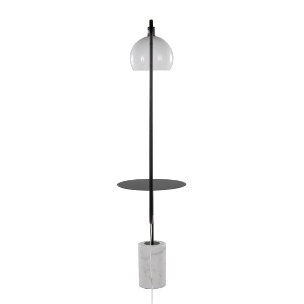 Symbol Contemporary Black Metal and Marble Floor Lamp 6