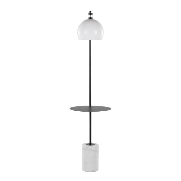 Symbol Contemporary Black Metal and Marble Floor Lamp 7